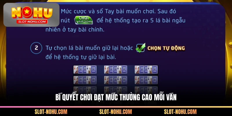 Bí quyết chơi đạt mức thưởng cao mỗi ván